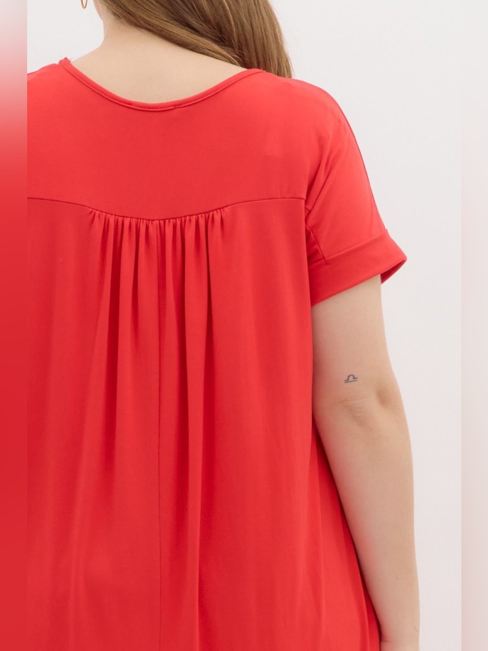 🆕 Entro Solid jersey knit V-neck round hem maxi dress - Picture 7 of 7